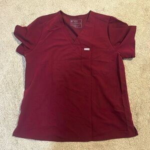 FIGS burgundy Catarina top